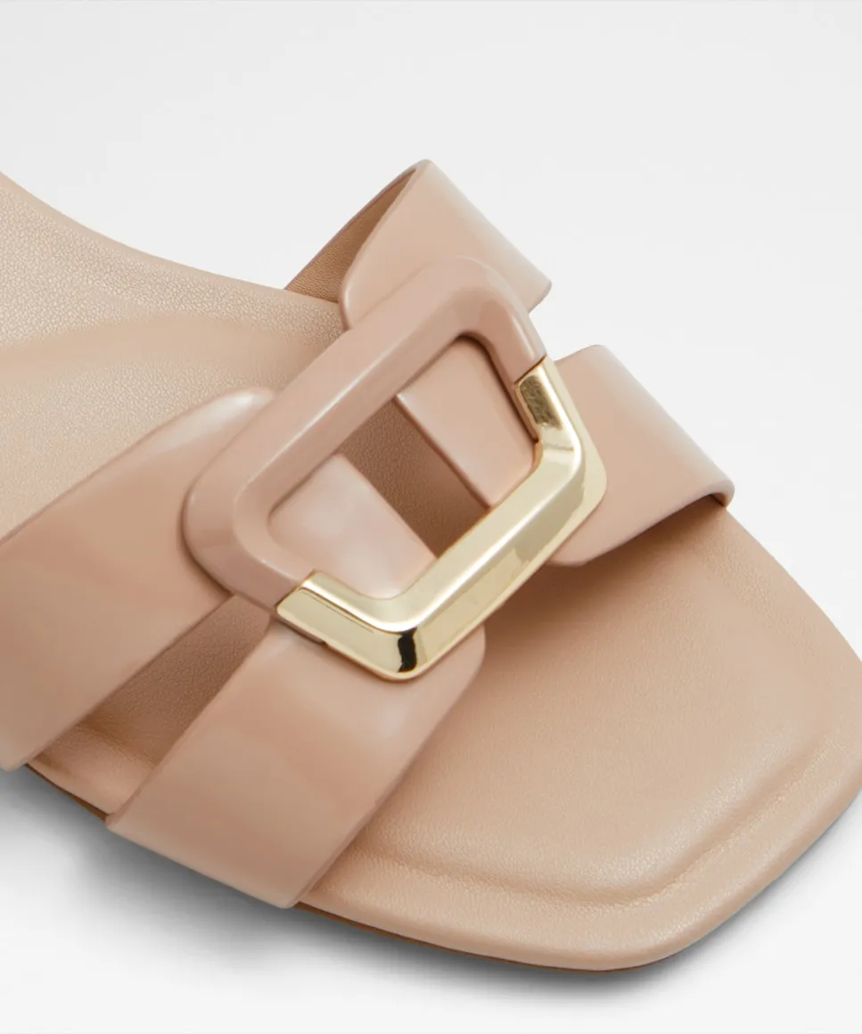 Женские сандалии на плоской подошве с квадратным носком Aldo, бежевый — фото 2
