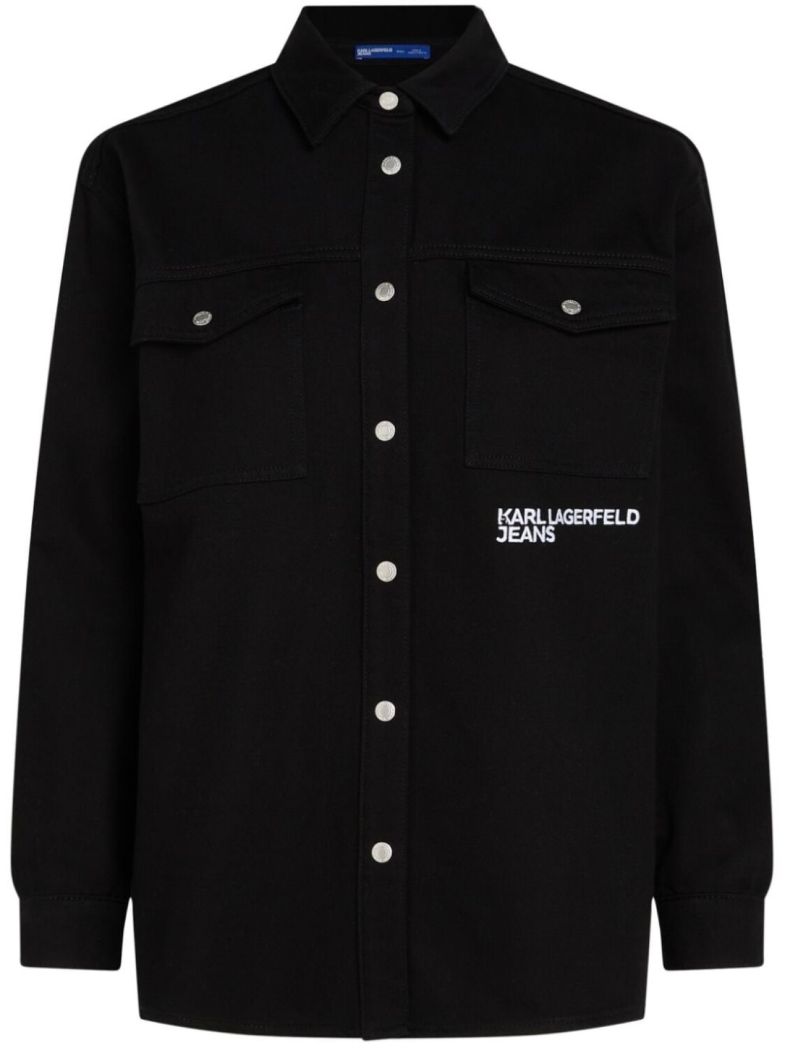 

Karl Lagerfeld Jeans рубашка с вышитым логотипом, черный