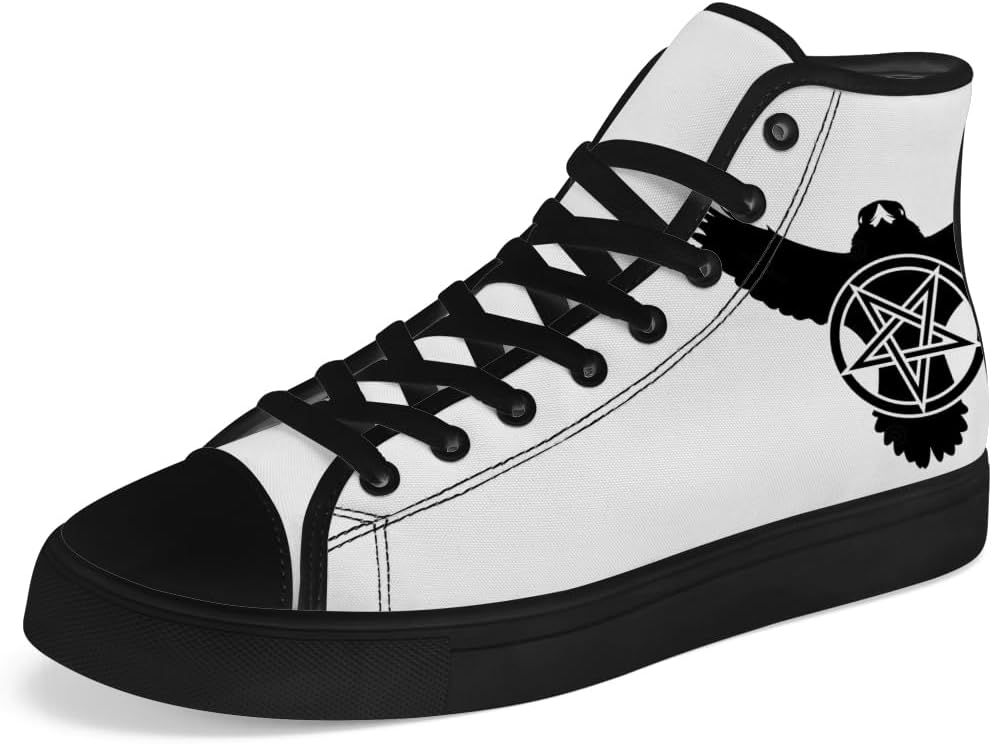 

Высокие парусиновые кроссовки для мужчин и женщин Chebing Raven High Top Canvas, белый/черный