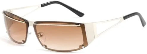 

Солнцезащитные очки 2026 года с полой огранкой, мужские, модные, для уличной фотографии, хип-хоп, вогнутый стиль, женские солнцезащитные очки MTZJH, Champagne