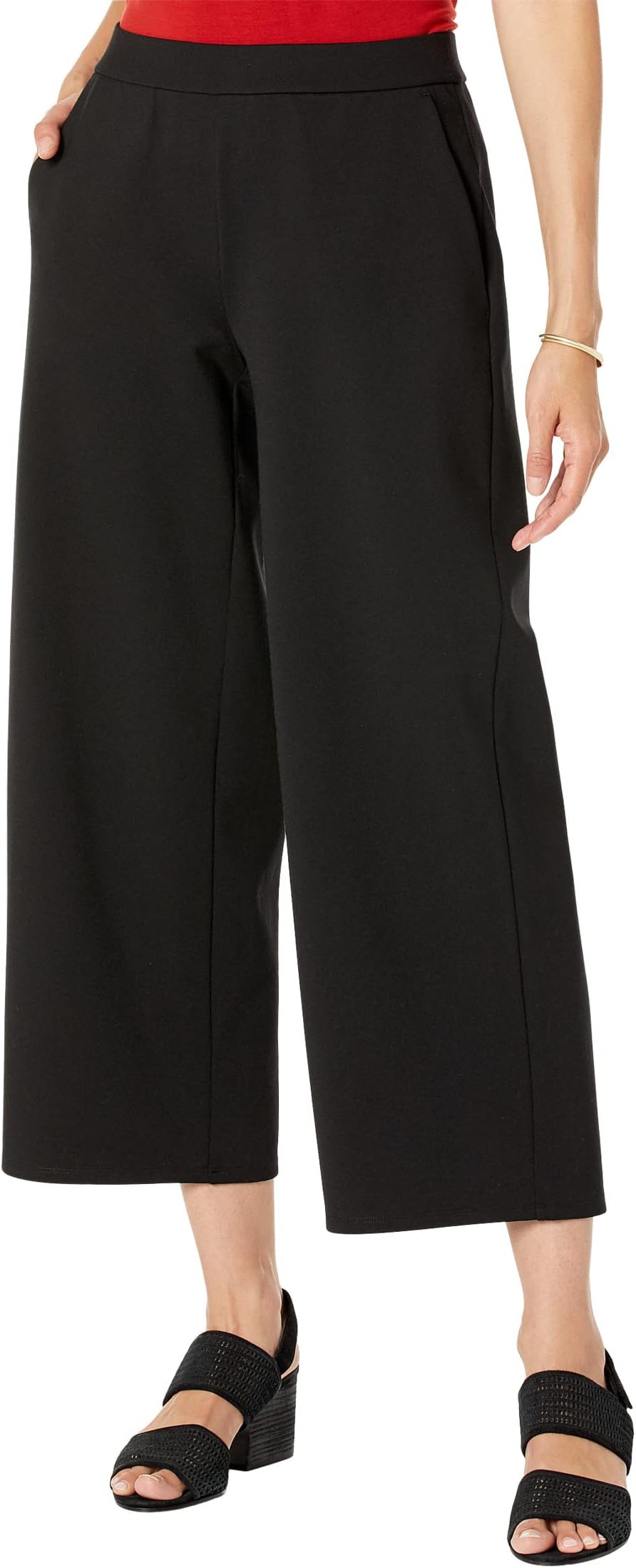 

Брюки Eileen Fisher Petite Wide Ankle Pants, черный