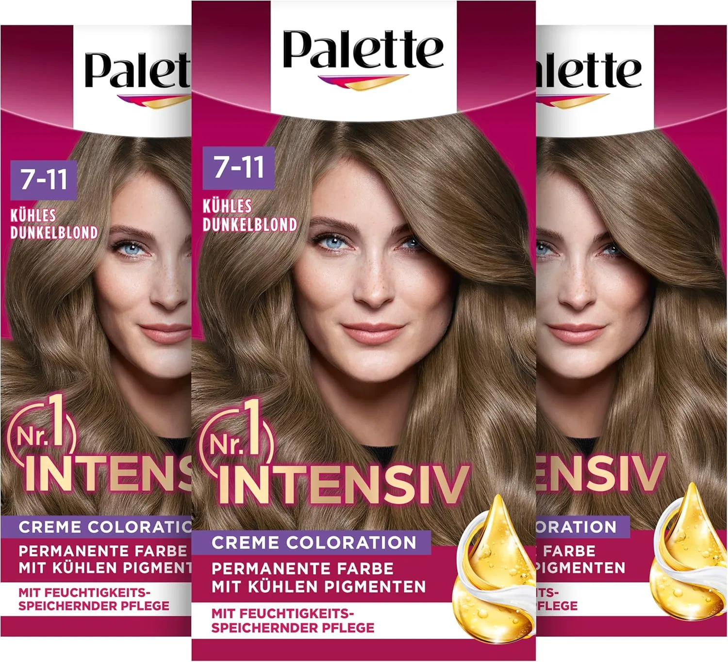 Стойкая крем-краска для волос «Intensive Cream Colouration 7-11 Cool Dark Blonde» от Palette Palette