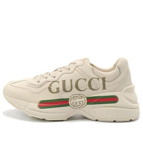 Кроссовки rhyton leather sneaker 'logo' Gucci, белый