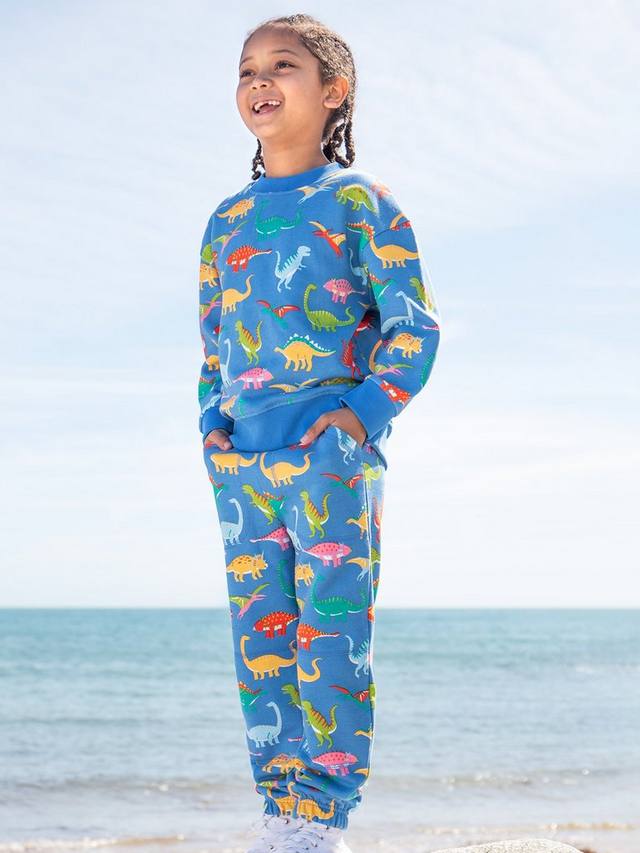 Детские джинсы Malpas с принтом динозавра из органического хлопка Frugi, Cobalt — фото 2