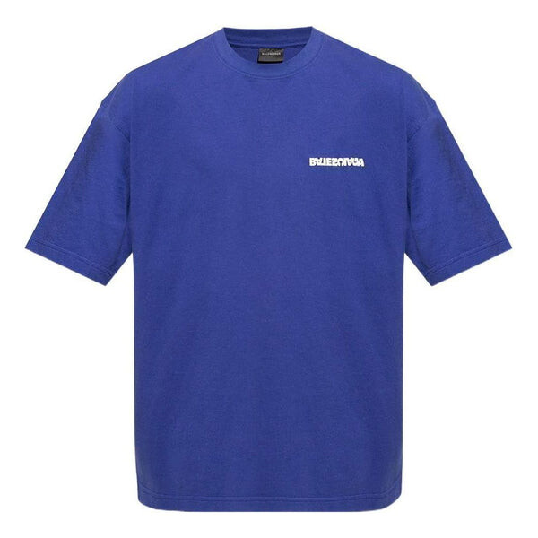 

Футболка logo t-shirt medium fit 'indigo' Balenciaga, индиго