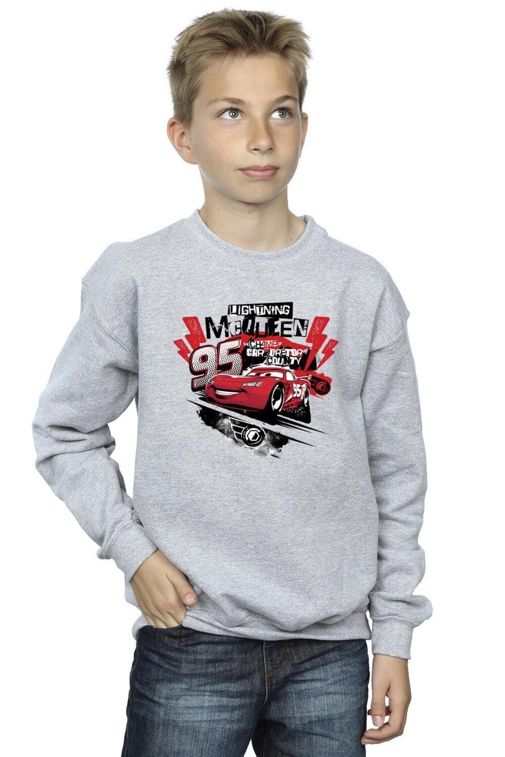 

Толстовка с коллажем Cars Lightning McQueen Disney, серый