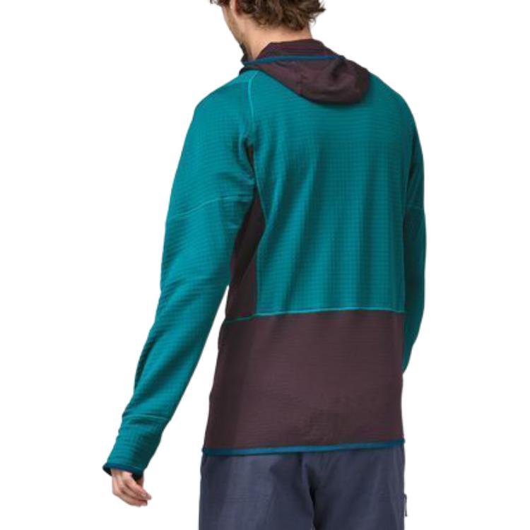 R1 1/2 Zip флисовая толстовка с капюшоном мужская Patagonia, Plum/Obsidian Plum — фото 4