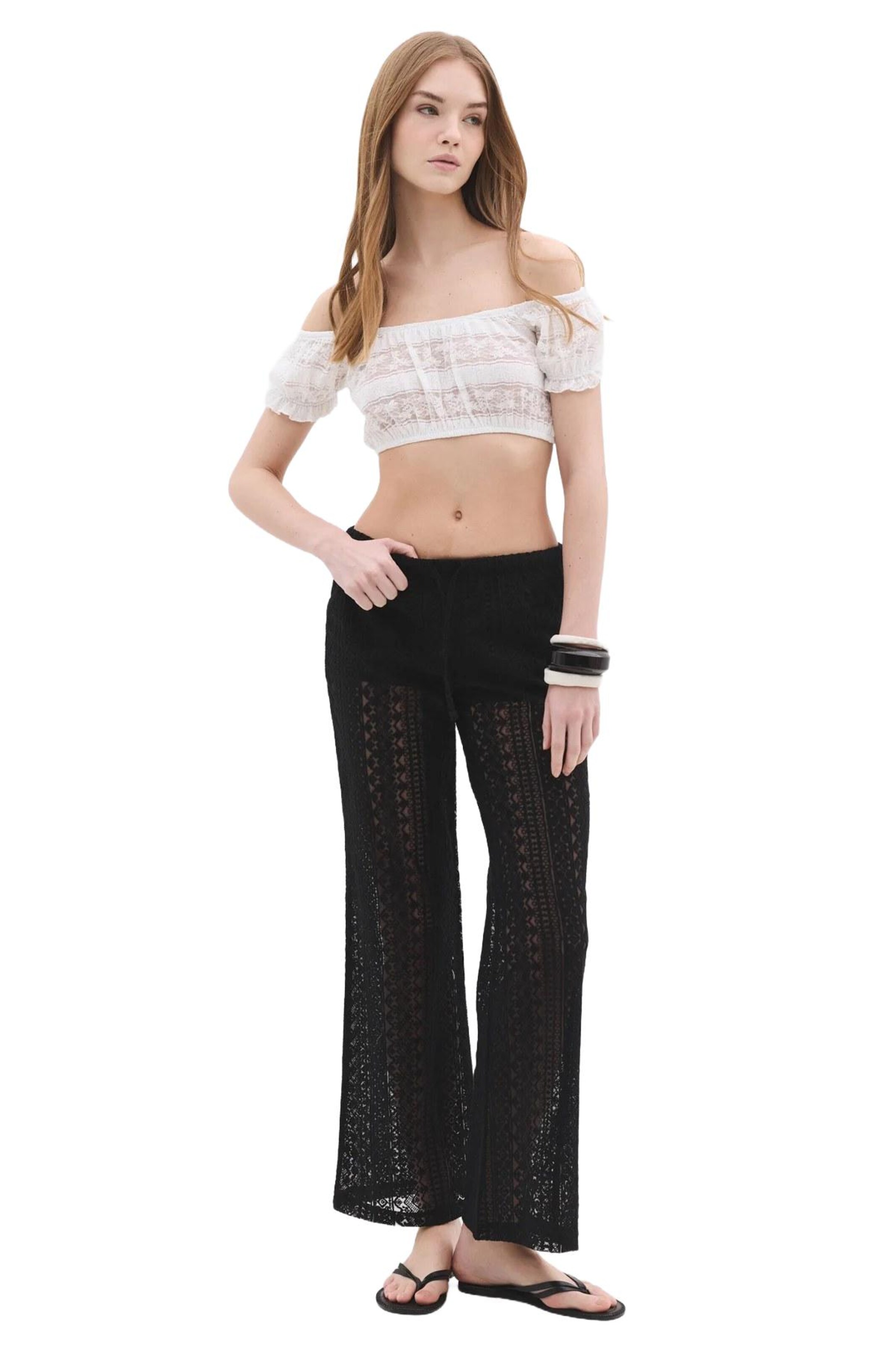 

No Matter What Широкие брюки в черном цвете