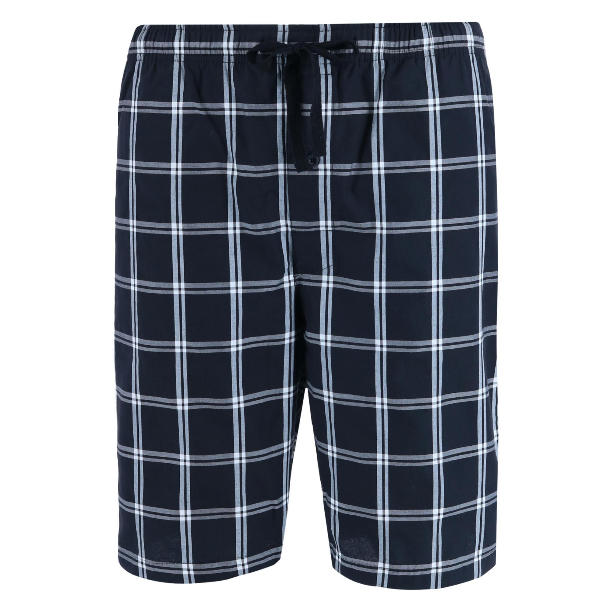 

Мужские хлопковые пижамные шорты для сна Hanes, цвет black and white plaid