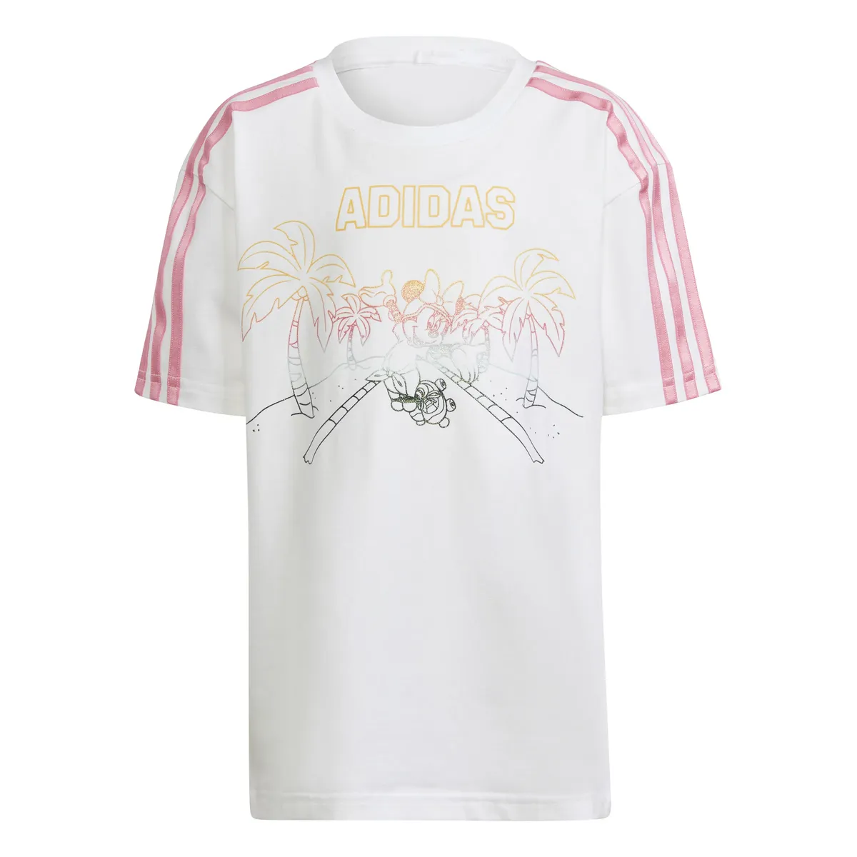 

Футболка Adidas Sportswear "LK DY MI T", цвет White/Blipnk/Multco