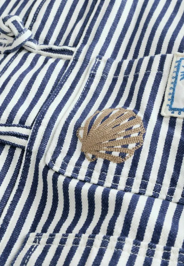 Летняя куртка в полоску с вышивкой, стандартного кроя. Next, Blue And White Stripe — фото 3