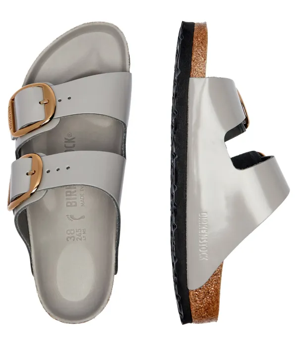 Тапочки из кожи Аризона Narrow fit Birkenstock, серый — фото 4
