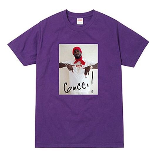 

Футболка fw16 gucci mane tee purple character printing short sleeve Supreme, фиолетовый