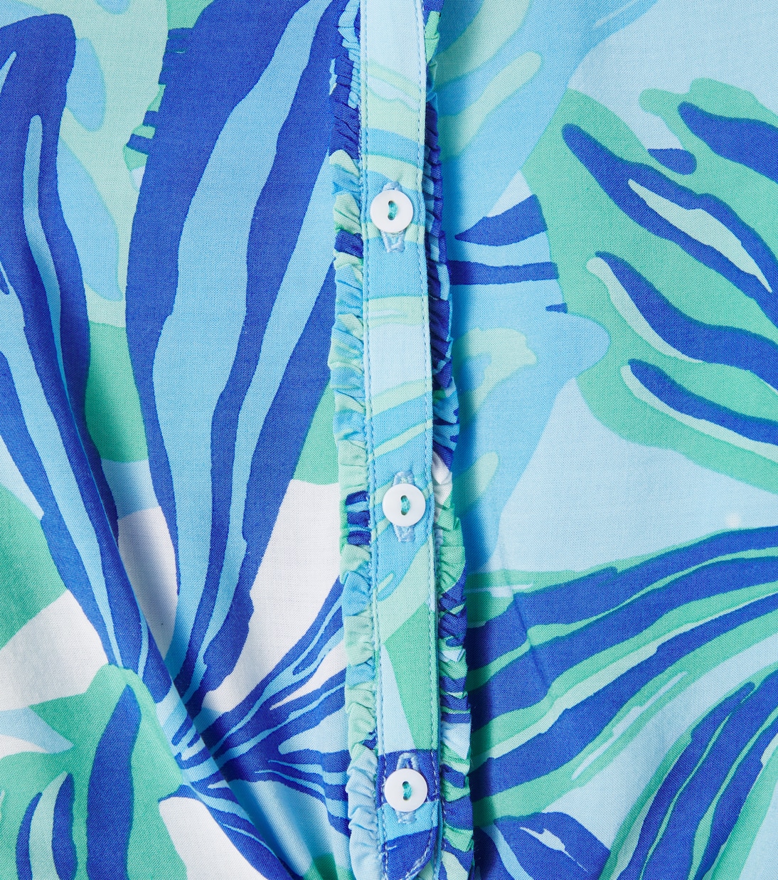 Блузка с принтом Azia Poupette St Barth Kids, Blue Seaweed — фото 3