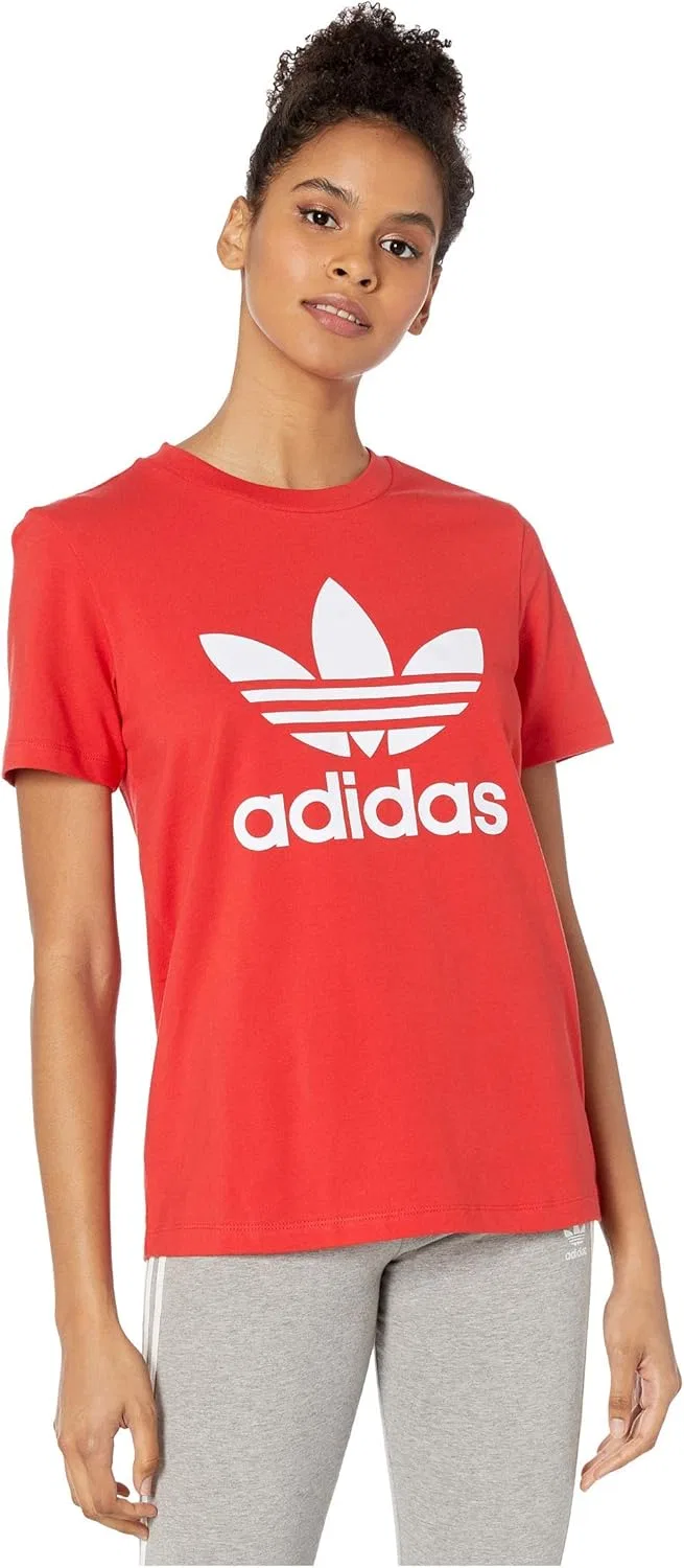 Футболка с принтом Adidas Trefoil Tee, Lush Red/White