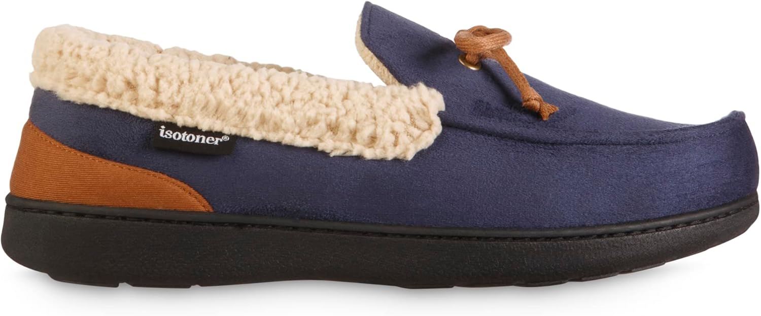 Мужские тапочки Isotoner Indoor/Outdoor Slip-on Vincent из микрофибры с эффектом памяти, темно-синий — фото 2