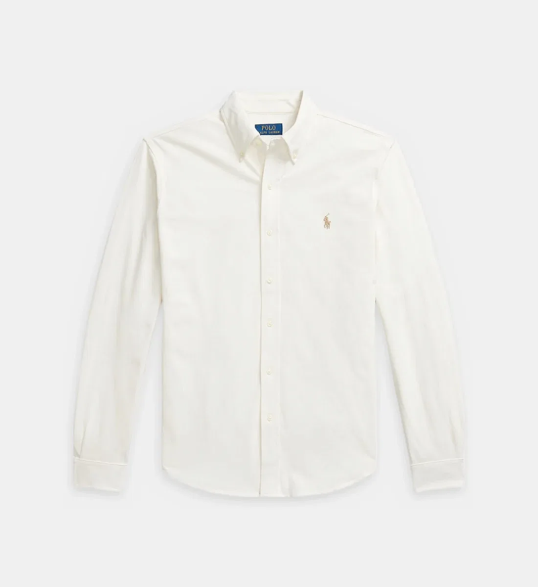 Прямая рубашка из хлопковой сетчатой ткани POLO RALPH LAUREN, коричневый — фото 2