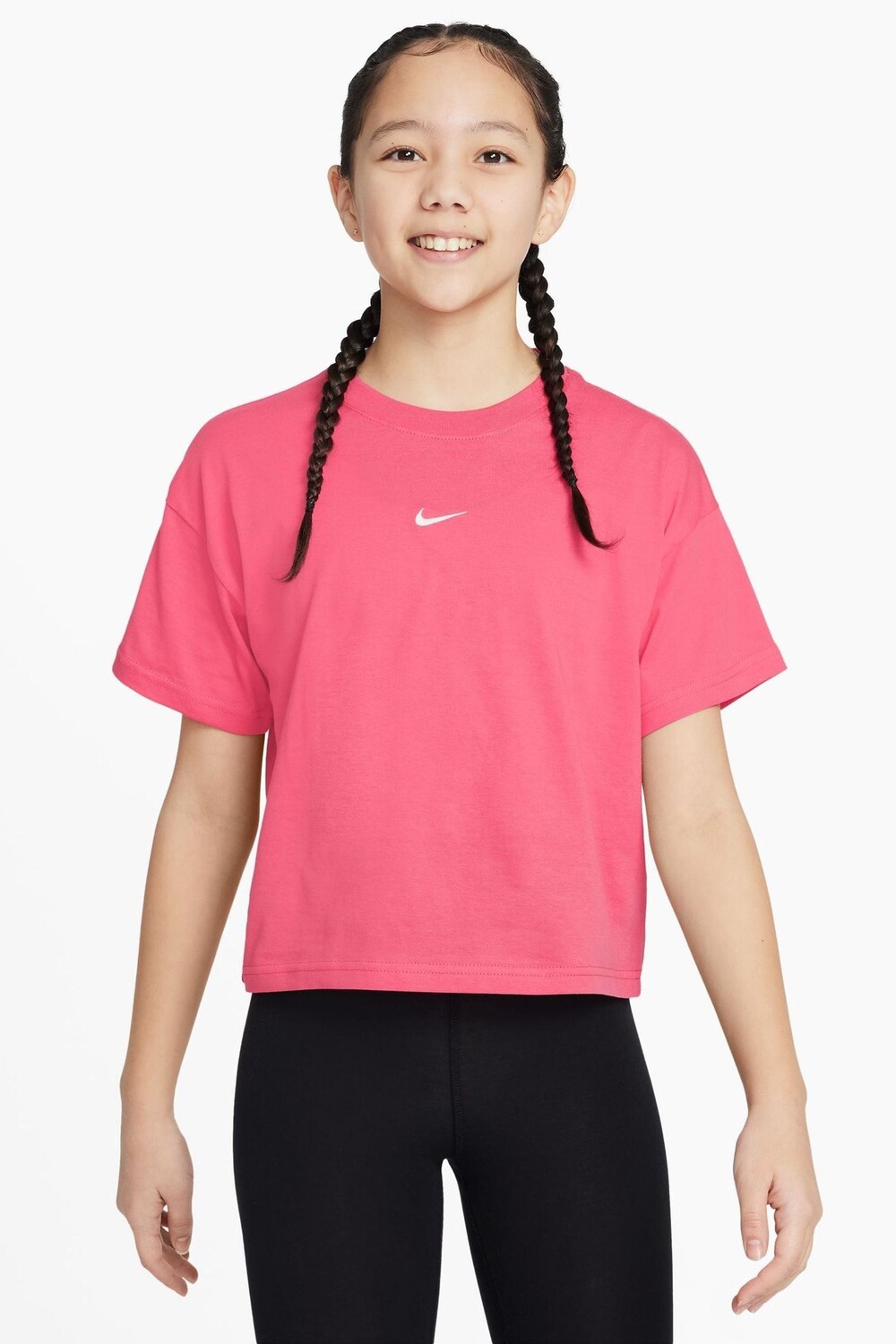 

Спортивная свободная футболка из 100% хлопка Nike, розовый