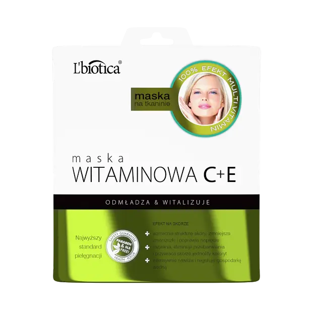 

L’biotica Maska Witaminowa C+E тканевая маска для лица, 23 ml