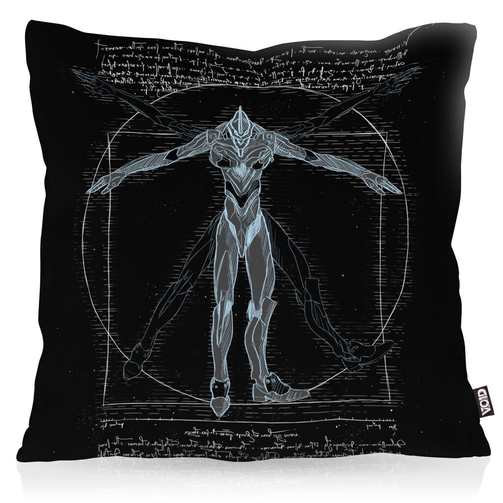 

Чехол на подушку VOID Vitruvian Evangelion, чехол для подушки из полиэстера, водонепроницаемый eva-01, аниме-робот кайдзю, размер подушки: 60 x 60 см, цвет подушки: черный