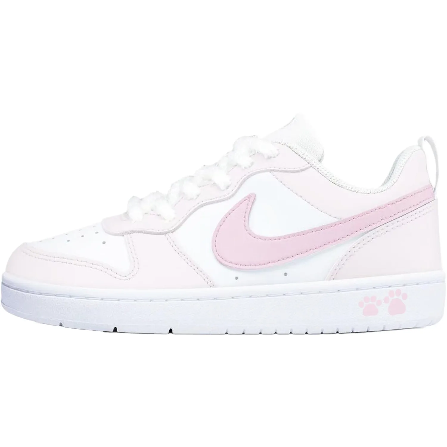 Nike Кроссовки для скейтбординга Court Borough Light Pink Paw из синтетической кожи с амортизацией, износостойкие, низкие, розовые, унисекс