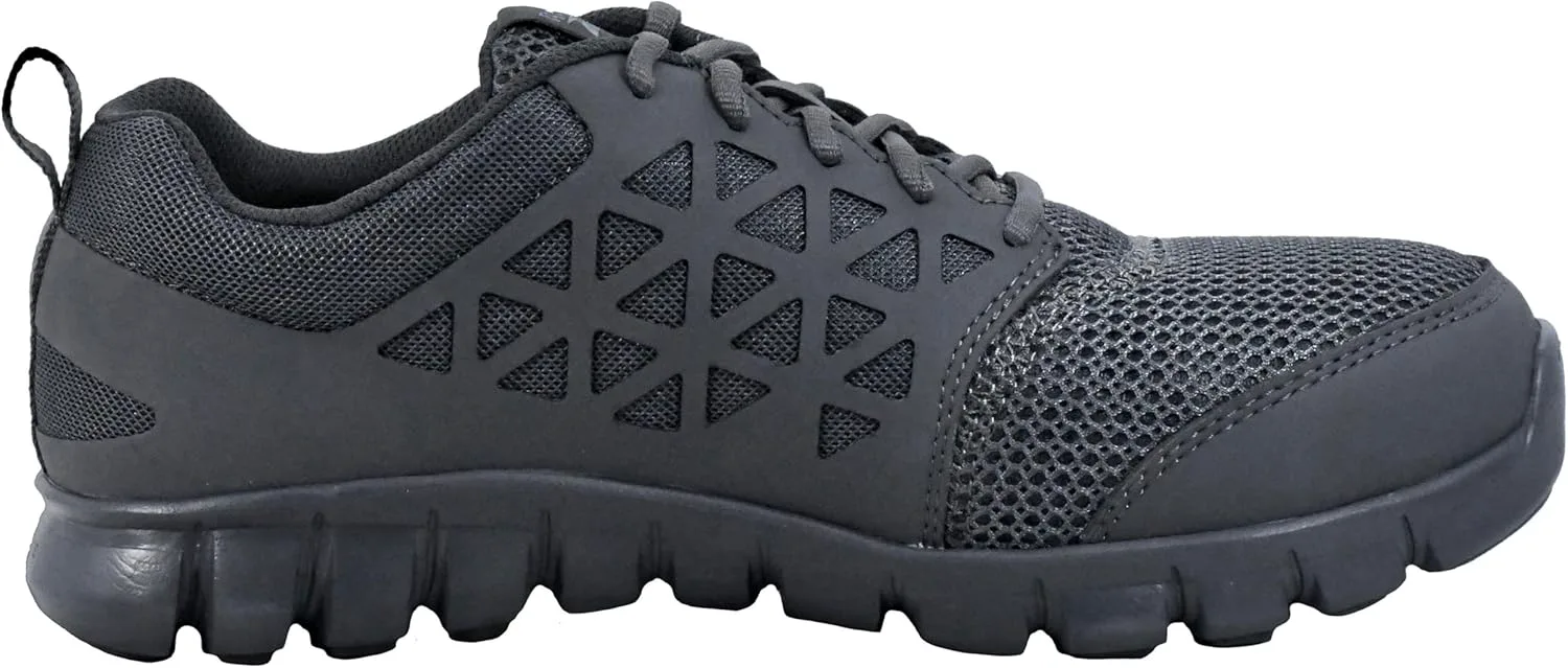 Мужские рабочие кроссовки Reebok Work Sublite Cushion с электрозащитным носком из сплава - черные, темно-серый — фото 4