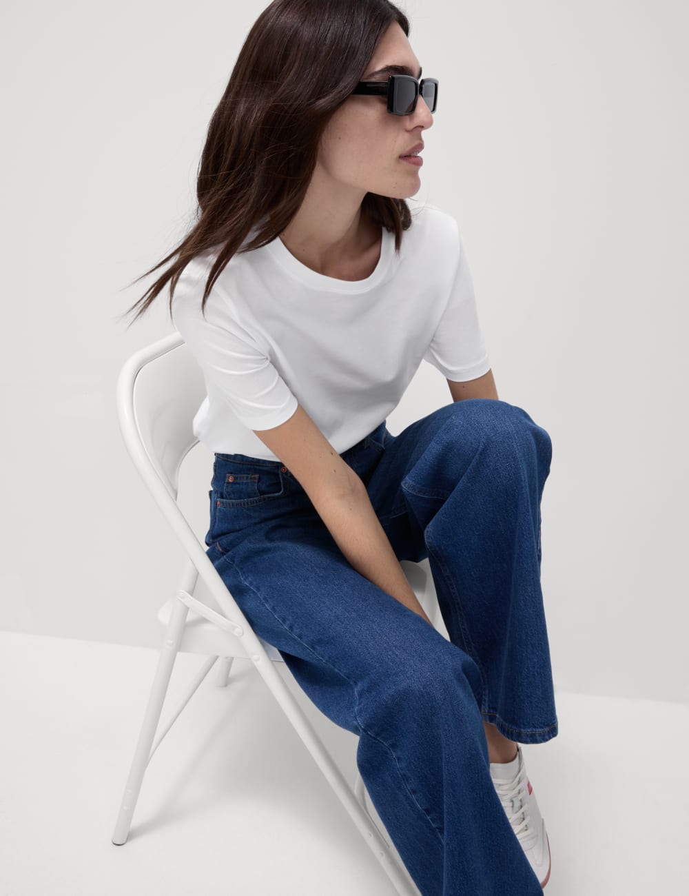 

Футболка на каждый день из чистого хлопка Marks & Spencer, белый