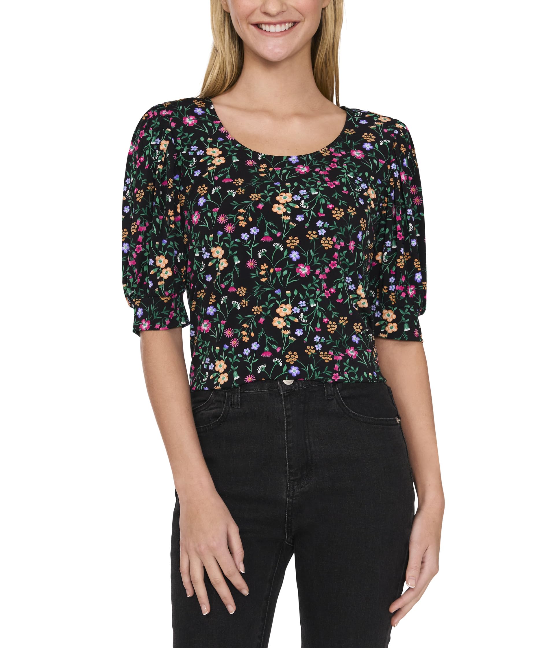 

Топ CeCe Crew Neck Short, цвет Rich Black