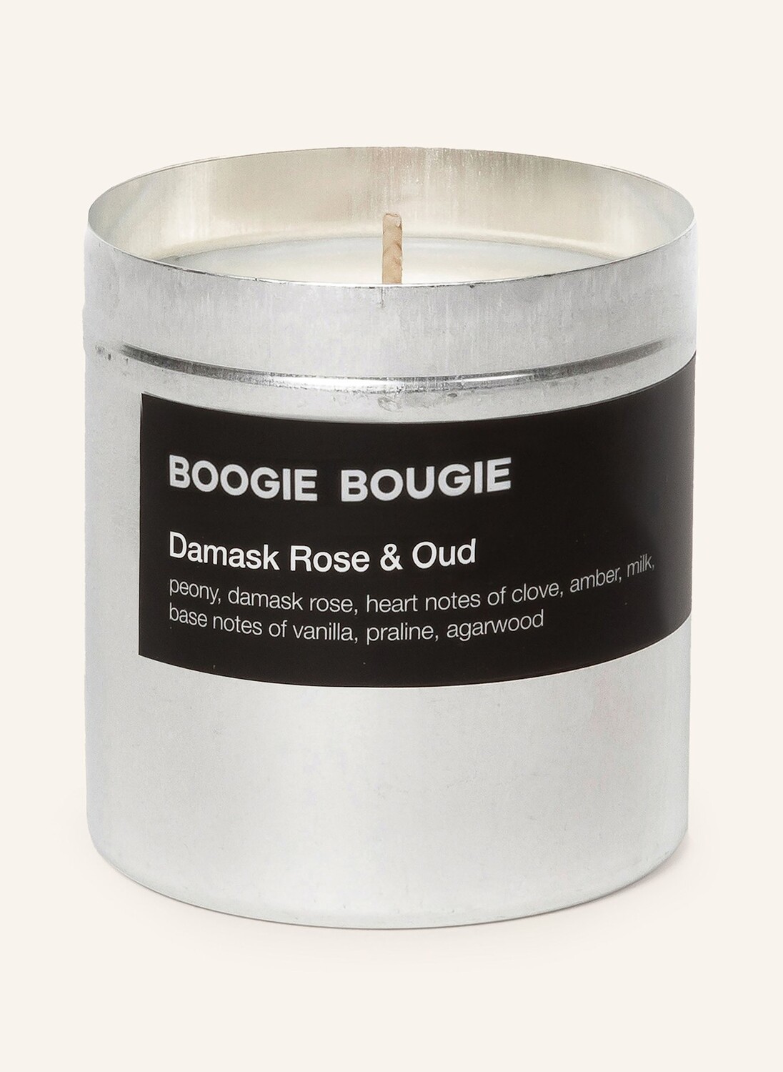 

BOOGIE BOUGIE Ароматическая свеча Boogie Bougie DAMASK ROSE & OUD, цвет silber/weiss