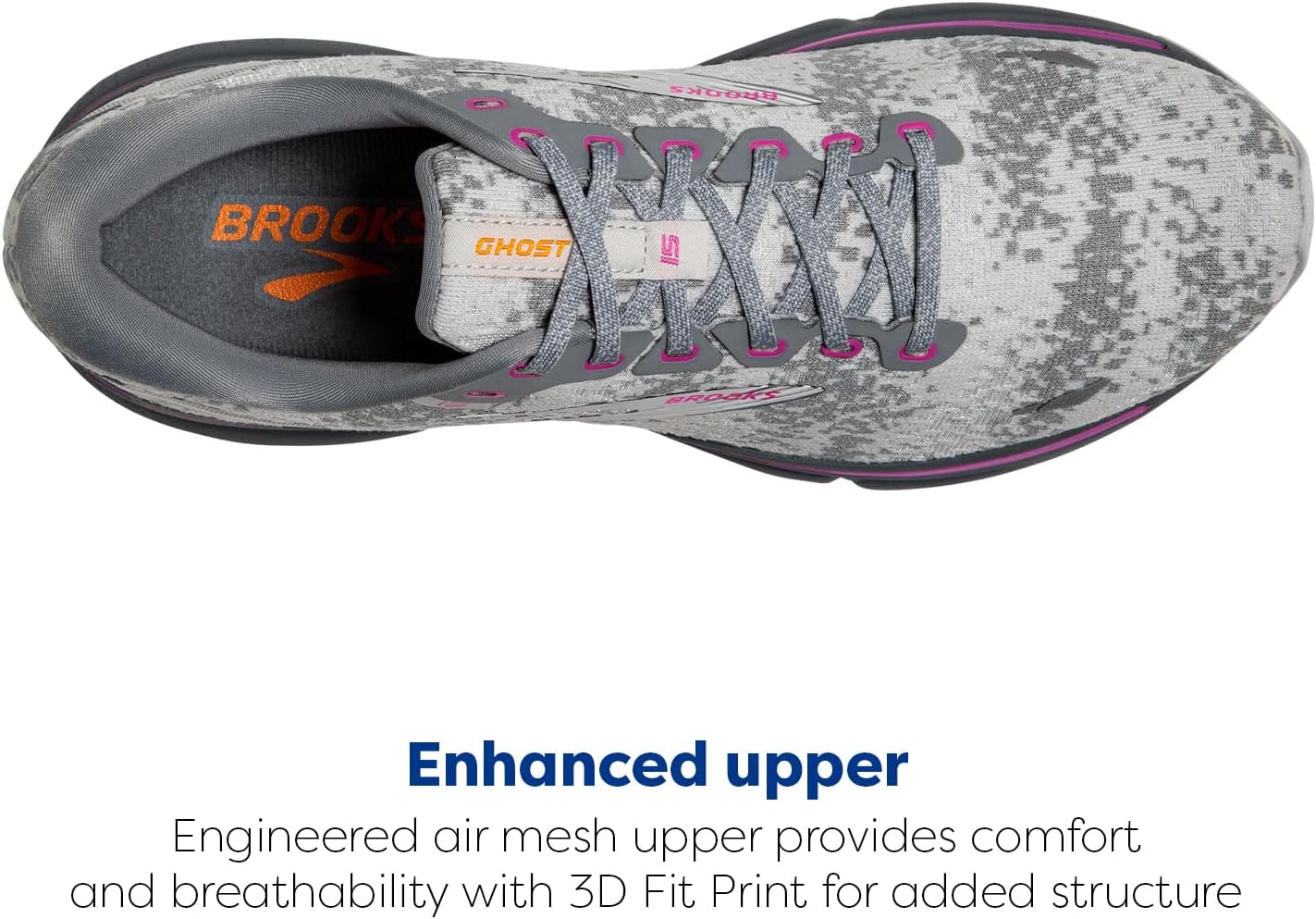 Мужские беговые кроссовки Brooks Ghost 15 - Средний, белый — фото 4