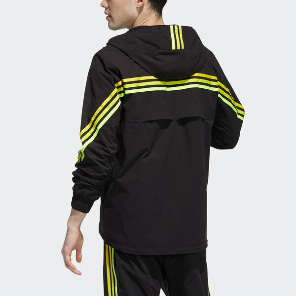Куртка adidas neo M Fav 3s Wb 2 Stripe Sports hooded Logo Jacket Black, мультиколор — фото 3