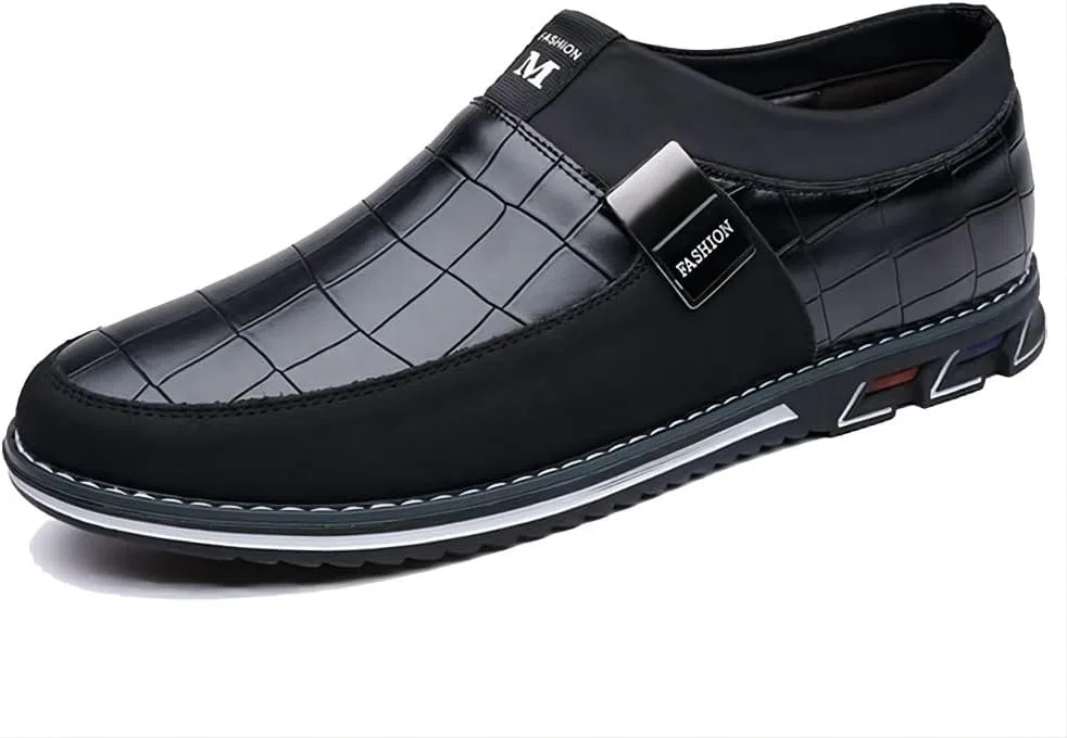 Мужские лоферы из кожи, повседневные, Comfort, черный Asifn