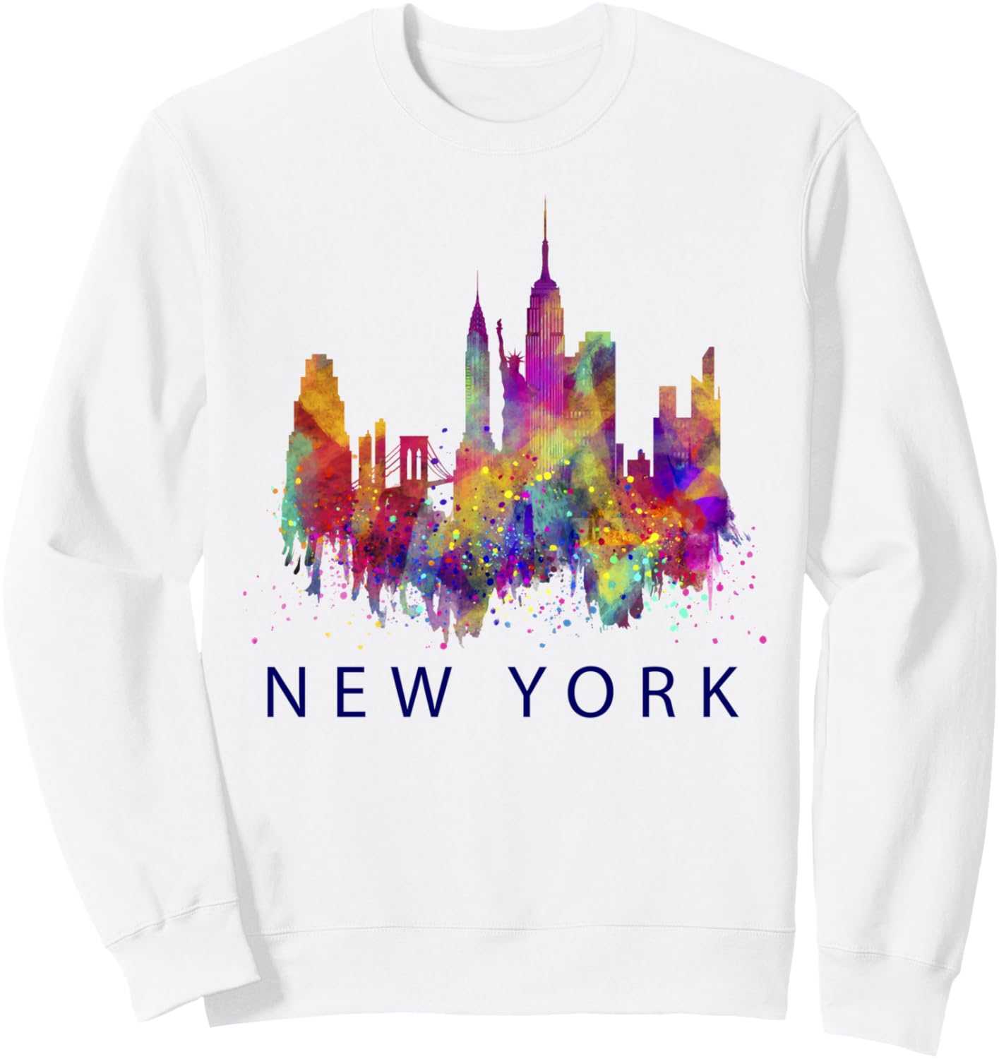 

Толстовка с графическим принтом «Нью-Йорк», толстовка с изображением панорамы Нью-Йорка Bahaa'S Tee, белый