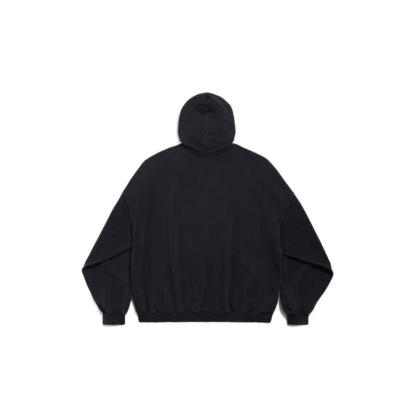 Толстовка i love paris hoodie large fit 'black faded' Balenciaga, черный — фото 2