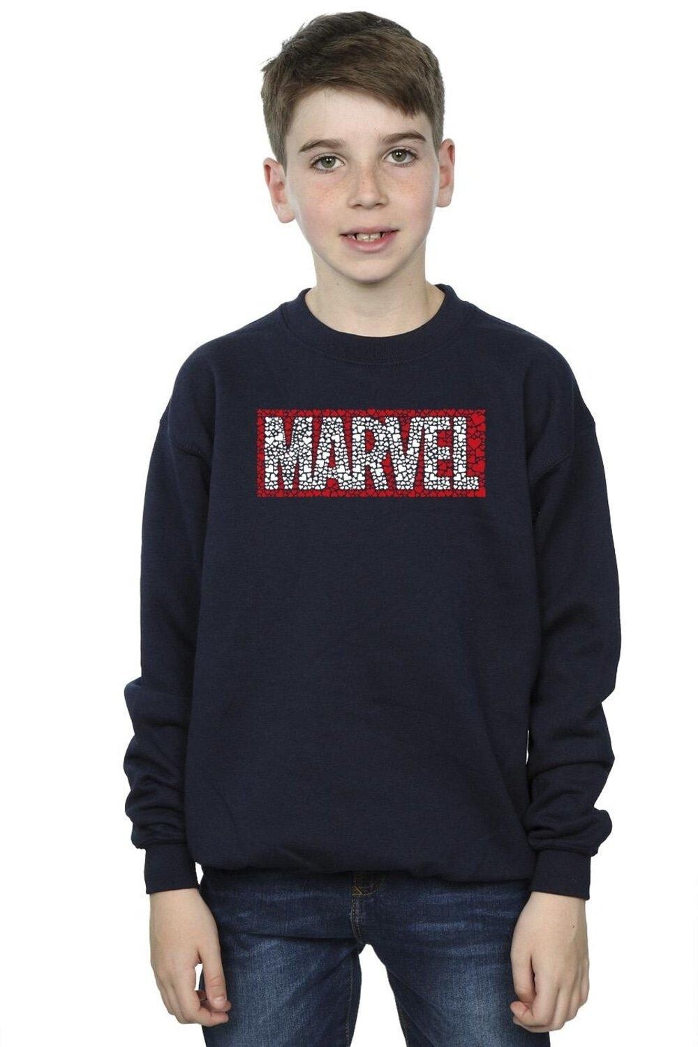 

Толстовка с логотипом Comics Hearts Marvel, темно-синий