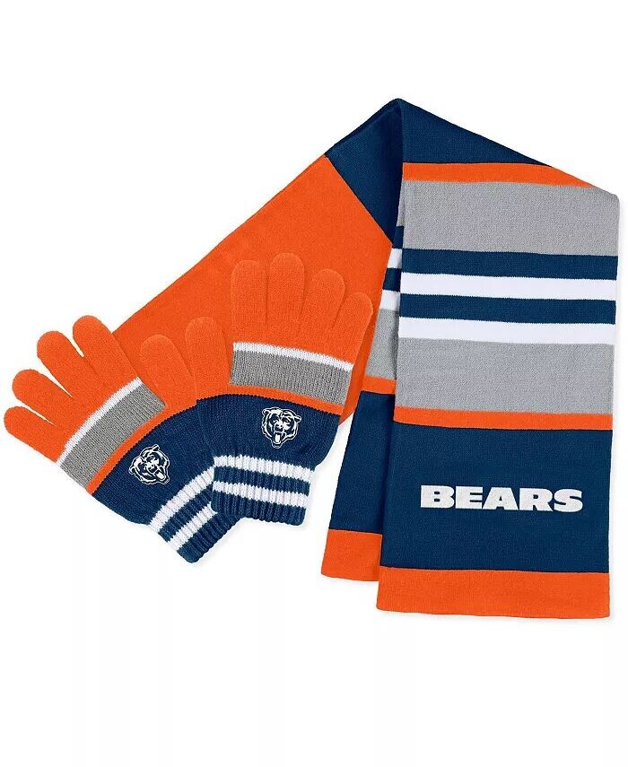 

Женский комплект из перчаток и шарфа в полоску Chicago Bears Wear By Erin Andrews, мультиколор