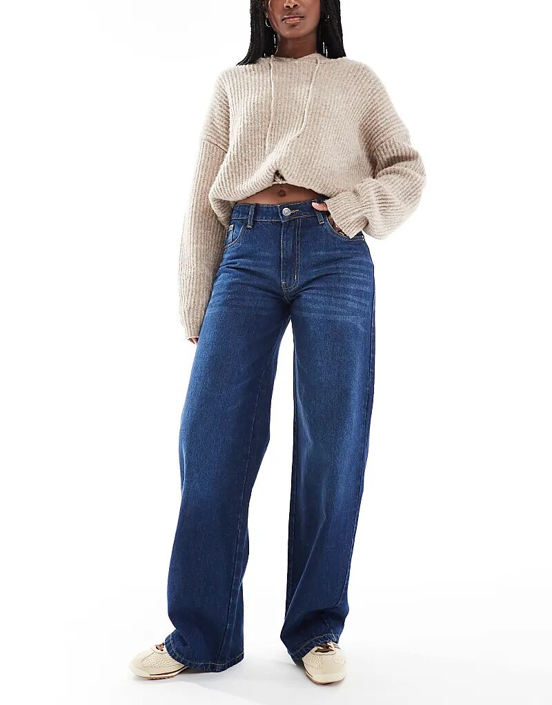 

Джинсы бойфренда Daisy Street с низкой посадкой цвета «луна-синий»