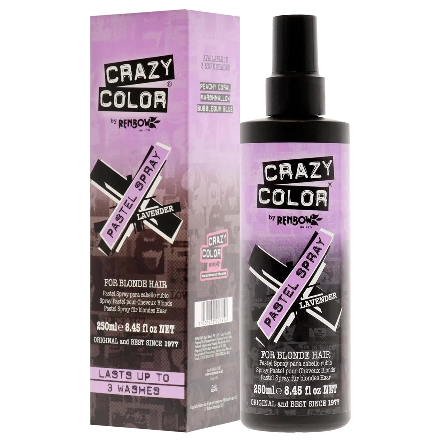 Пастельный спрей для светлых волос «LAVENDER» 250 мл от Crazy Color Crazy Color, Lavender-Coloured — фото 4