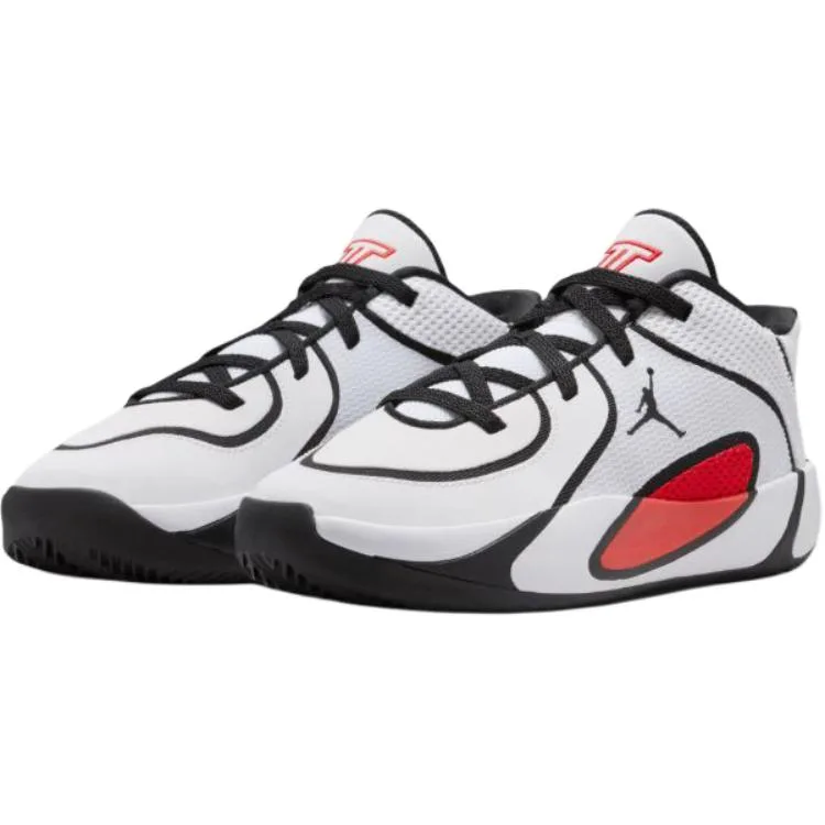 Jordan Детские баскетбольные кроссовки Tatum 4 Low top белые черные красные для детей 3-7 лет — фото 4