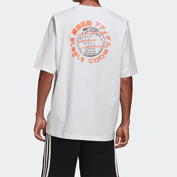 Футболка оригинальные графические Футболка для мужчин Adidas, белый — фото 4