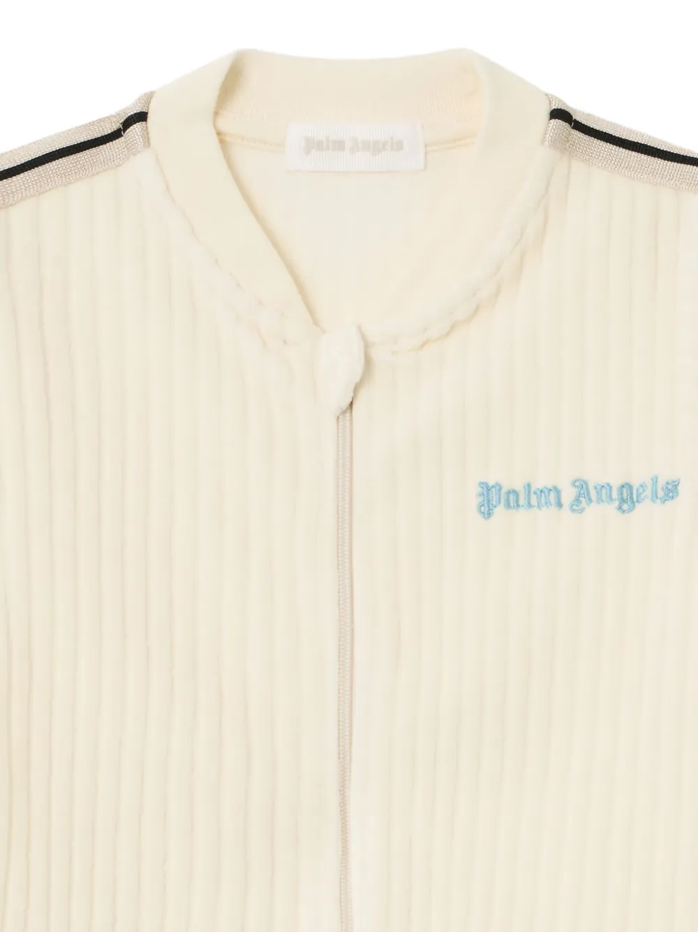Вельветовые спортивные брюки с полосками Palm Angels Kids, белый — фото 3