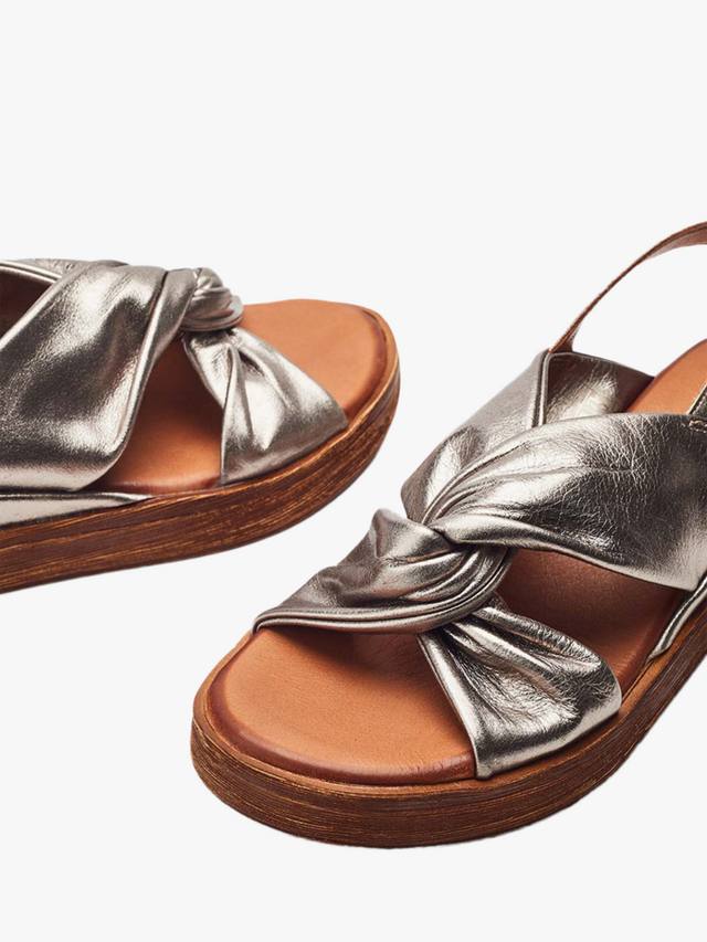 Kalmia кожаные сандалии на платформе с переплетением Moda in Pelle, Pewter — фото 4