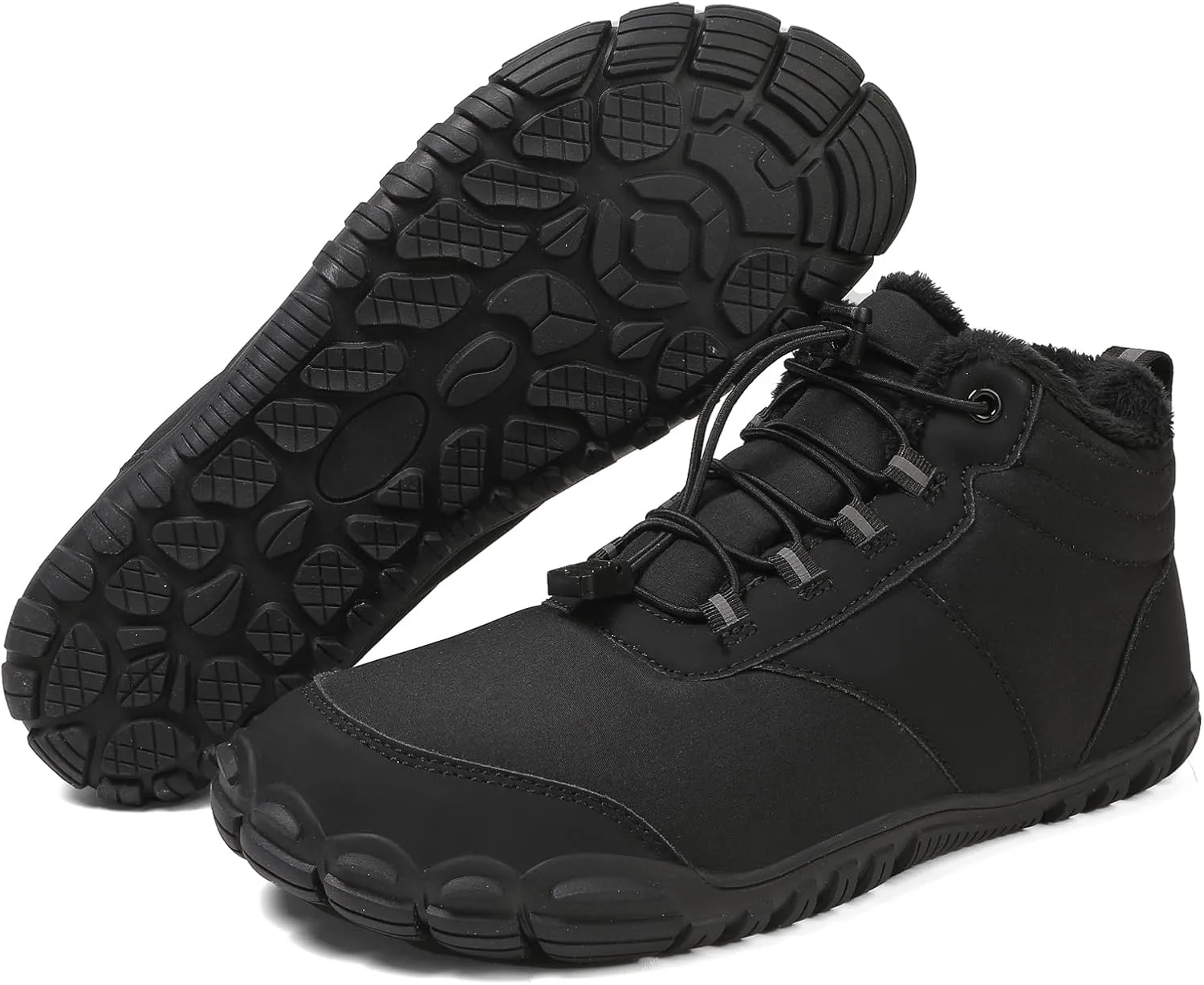 Зимние треккинговые ботинки Peakfootwear, водонепроницаемые, с флисовой подкладкой, нулевым перепадом и противоскользящей подошвой, черные