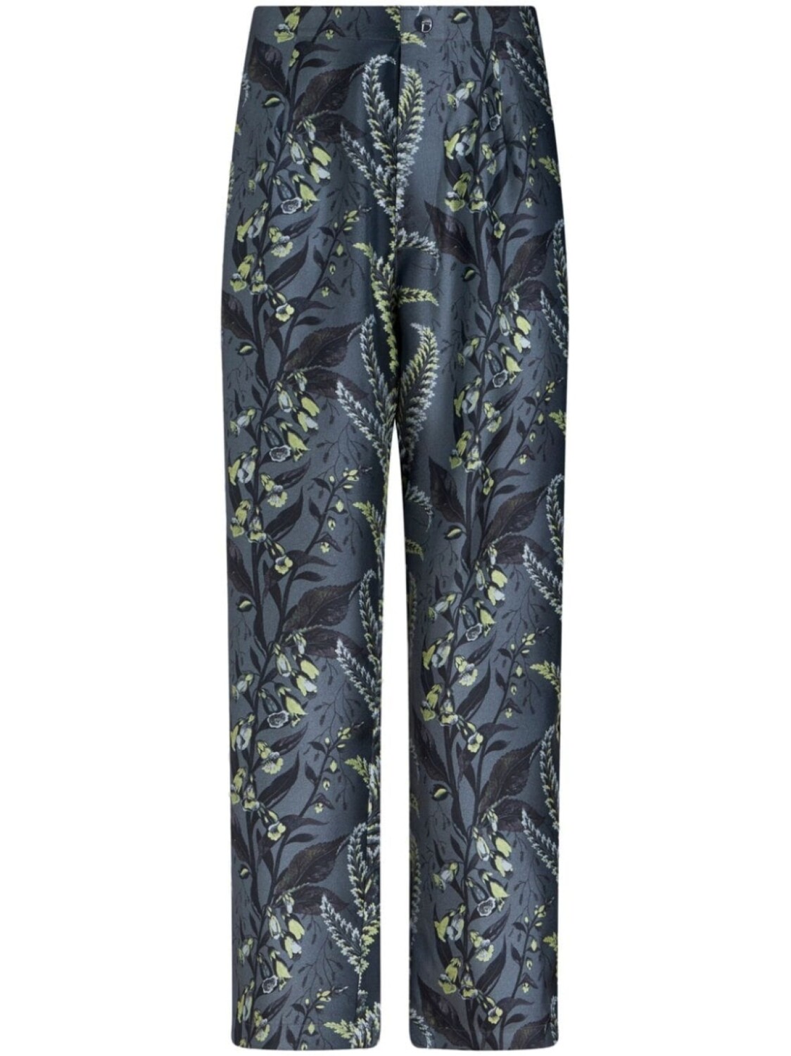 

ETRO шелковые брюки с принтом Foliage, синий