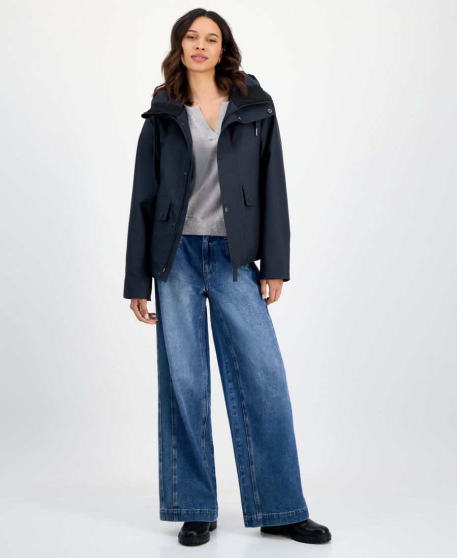 

Женская водонепроницаемая куртка с капюшоном и застежкой на кнопках Rains, Navy