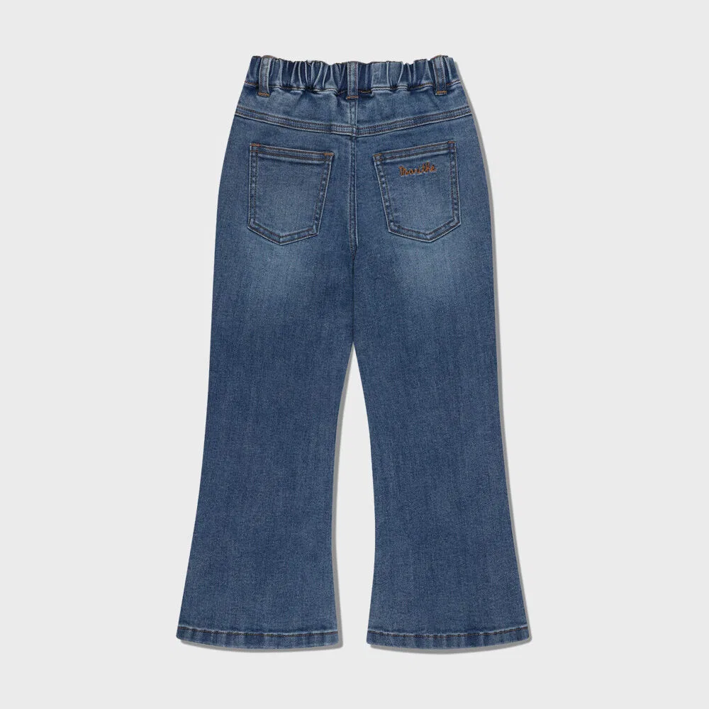 Детские расклешённые джинсы W Flared синие от Marithé Kids — фото 3