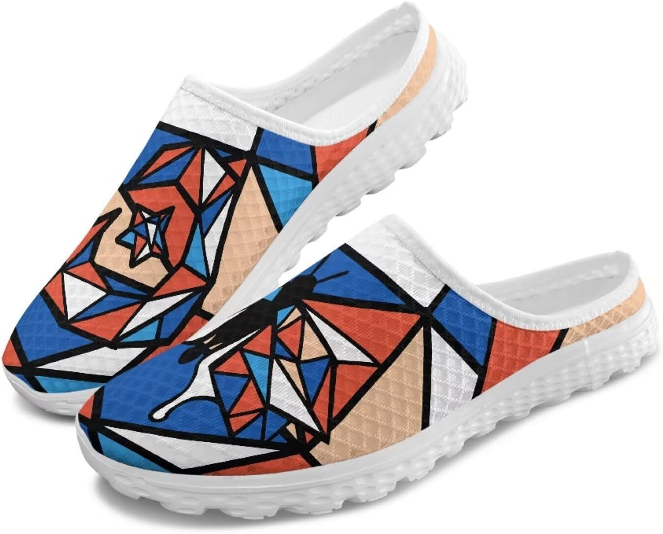 

Мужские модные шлепанцы мюли без задника с легкой сеткой, комфортные, поддерживающие, дышащие, с противоскользящей подошвой, идеальны для повседневной носки Ocwfudsx, Abstract Geometry