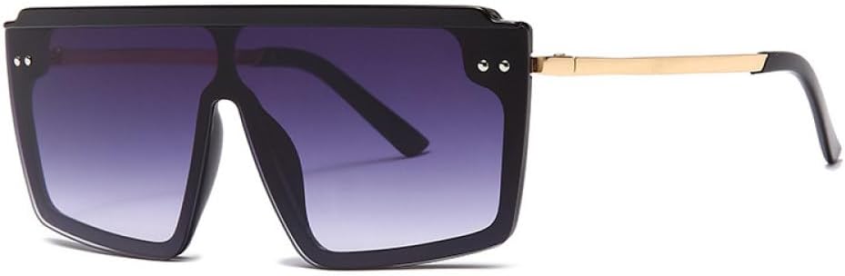 

Винтажные модные солнцезащитные очки большого квадратного размера для женщин и мужчин, стильные солнцезащитные очки с плоской оправой и защитой от УФ-излучения (UV400) MTZJH, One Color