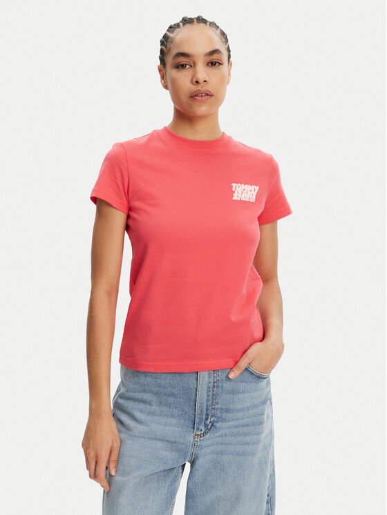

Футболка обычного кроя Bubble DW0DW21338 Tommy Jeans, розовый