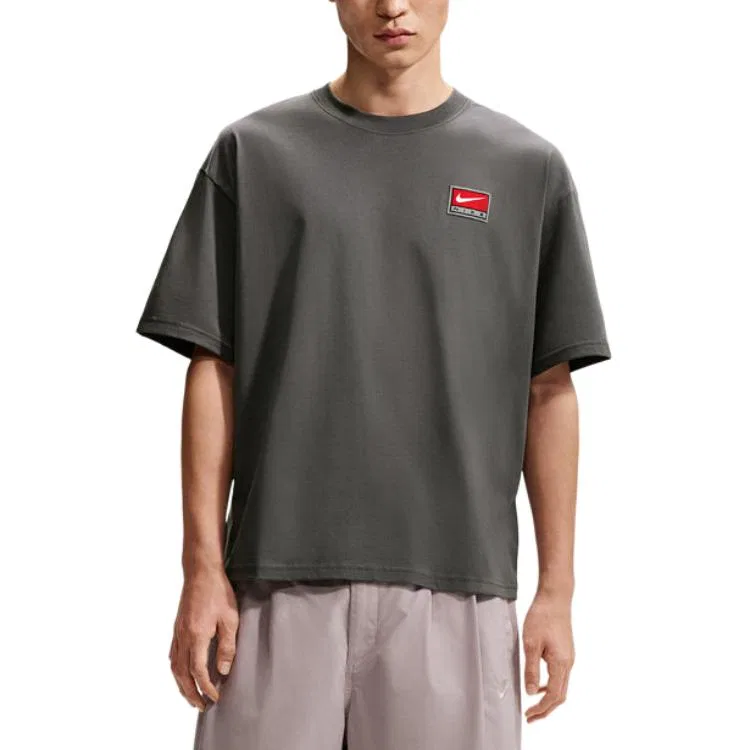 Футболка мужская Charcoal Gray, с круглым вырезом, средней посадки Nike